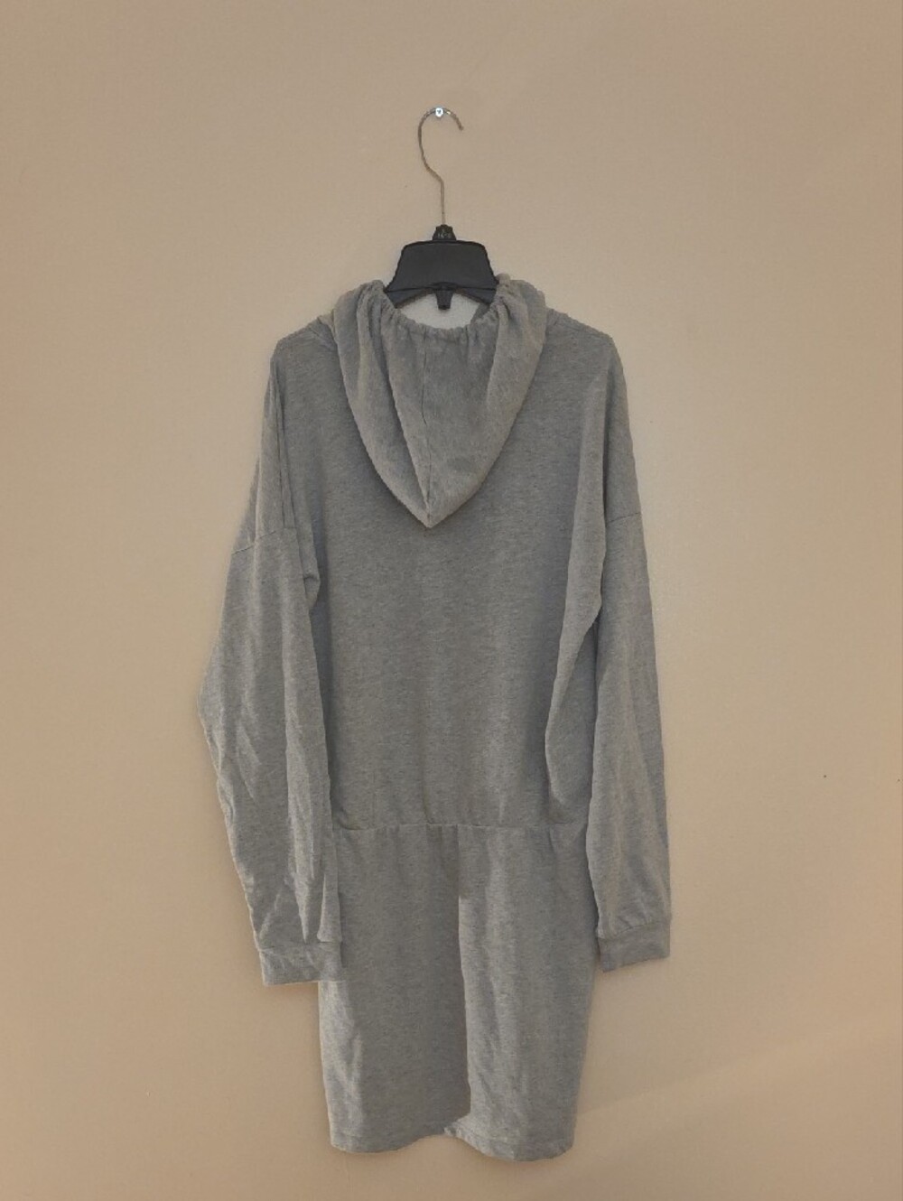 Women's Light Gray Hoodie Sweater Dress - Picture 2 of 3
